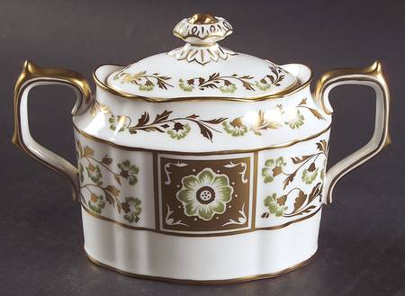 Derby Panel Green Sugar Bowl & Lid