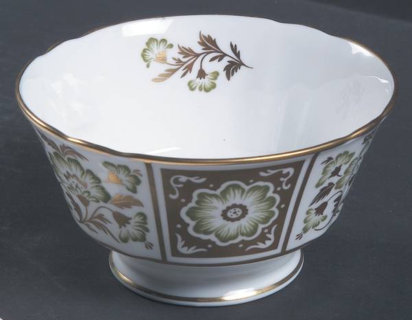 Derby Panel Green Large Open Rice/Sugar Bowl