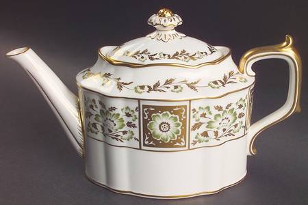 Derby Panel Green Small Teapot & Lid
