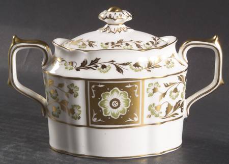 Derby Panel Green Sugar Bowl & Lid