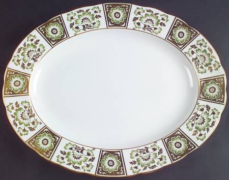 Derby Panel Green 15" Oval Serving Platter