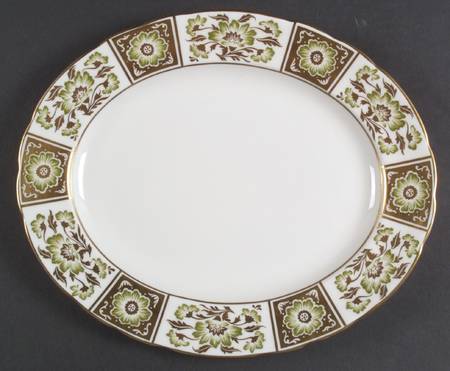 Derby Panel Green 13" Oval Serving Platter