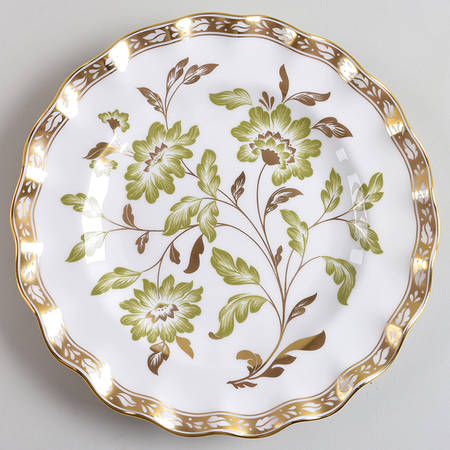 Derby Panel Green Fluted Salad/Dessert Plate
