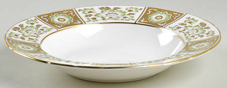 Derby Panel Green Rim Soup Bowl