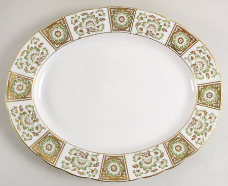 Derby Panel Green 14" Oval Serving Platter