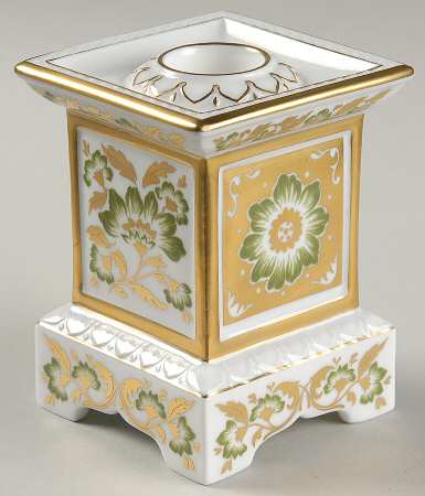 Derby Panel Green 3" Pedestal Candlestick