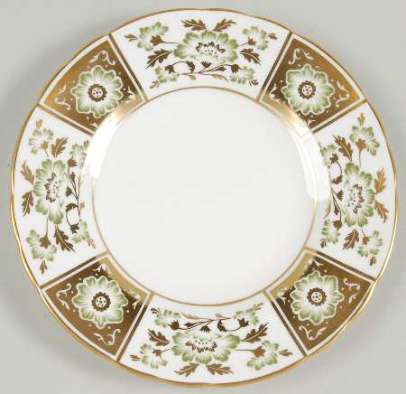 Derby Panel Green Bread & Butter Plate