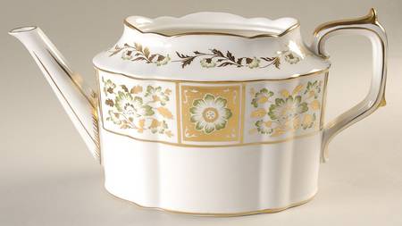 Derby Panel Green Teapot No Lid
