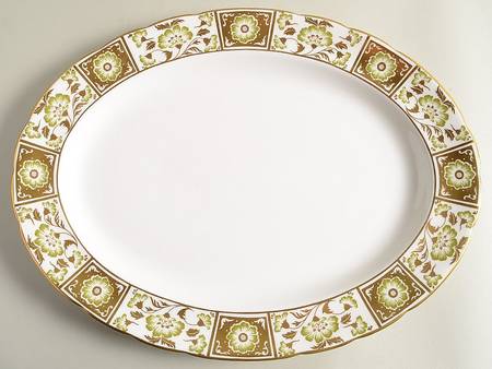 Derby Panel Green 16" Oval Serving Platter
