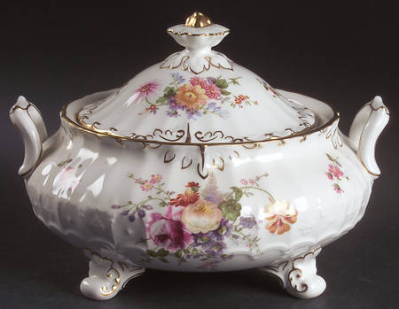 Derby Posies Round Covered Vegetable