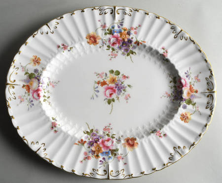 Derby Posies 15" Oval Serving Platter
