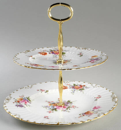 Derby Posies 6 5/8"-10"  2 Tiered Serving Tray (Dp, Sp) HC