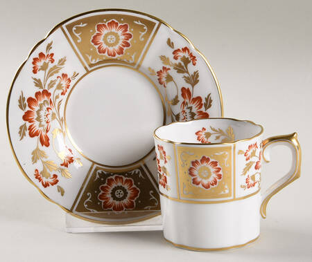Derby Panel Red Flat Demitasse Cup & Saucer Set