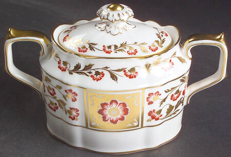 Derby Panel Red Sugar Bowl & Lid