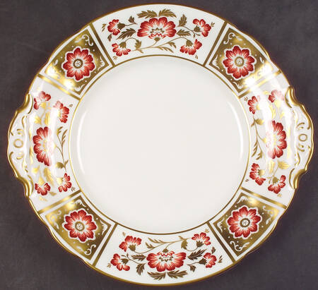 Derby Panel Red Handled Cake/Pastry Plate