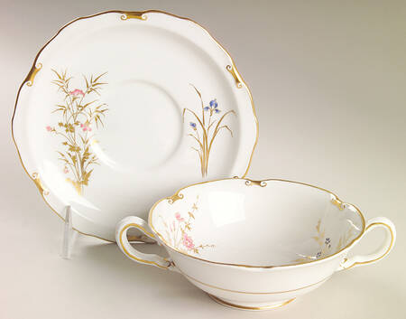 Devonshire Footed Cream Soup Bowl & Saucer Set