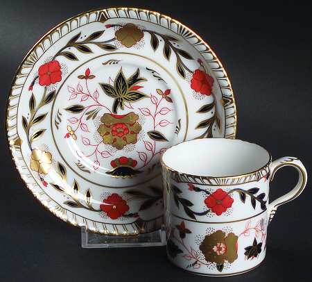Gadroon Rose Flat Demitasse Cup & Saucer Set