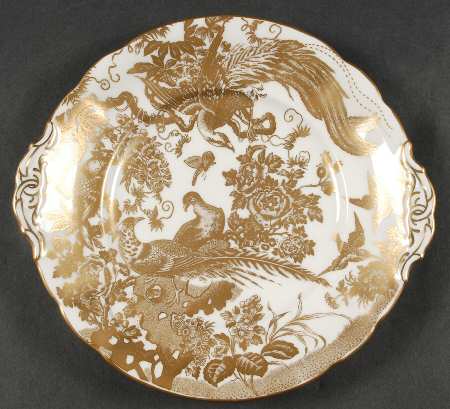 Gold Aves Handled Cake/Pastry Plate