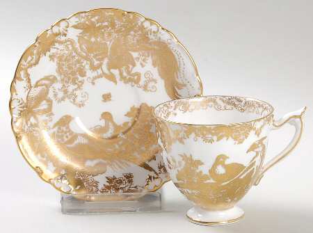 Gold Aves Footed Demitasse Cup & Saucer Set