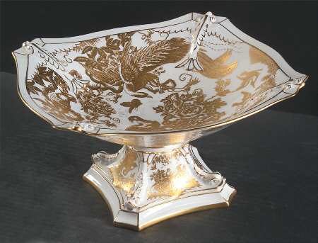 Gold Aves Large Footed Dolphin Bowl