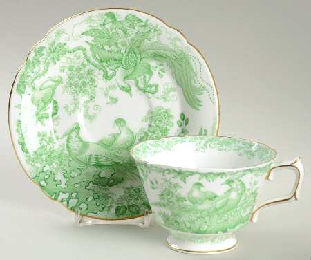 Green Aves Footed Cup & Saucer Set