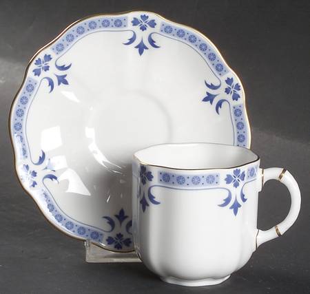 Grenville (Gold Trim) Flat Demitasse Cup & Saucer Set