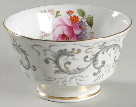 Grey Scroll Open Sugar Bowl