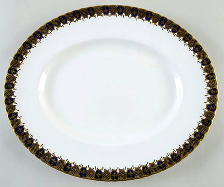 Heraldic Cobalt Blue 15" Oval Serving Platter