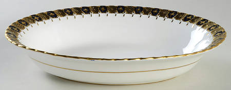 Heraldic Cobalt Blue 10" Oval Vegetable Bowl