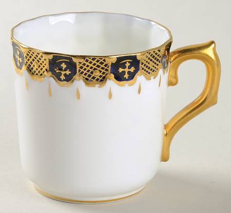 Heraldic Cobalt Blue Flat Demitasse Cup