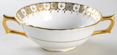 Heraldic Gold Footed Cream Soup Bowl
