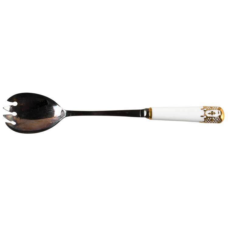 Heraldic Gold Salad Serving Fork with Stainless Prongs