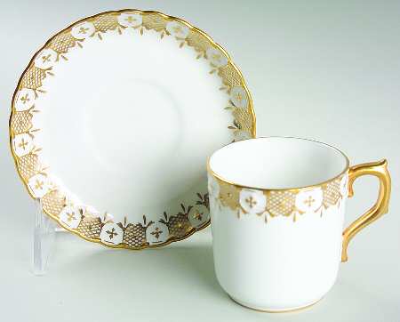 Heraldic Gold Flat Demitasse Cup & Saucer Set