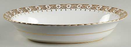 Heraldic Gold 10" Oval Vegetable Bowl