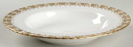 Heraldic Gold Large Rim Soup Bowl