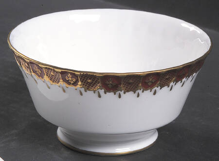 Heraldic Maroon Large Footed Rice Bowl
