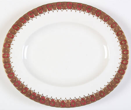 Heraldic Maroon 13" Oval Serving Platter