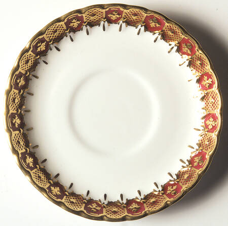 Heraldic Maroon Saucer for Demitasse Cup