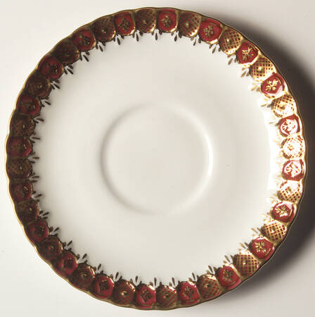 Heraldic Maroon Saucer for Cream Soup Bowl
