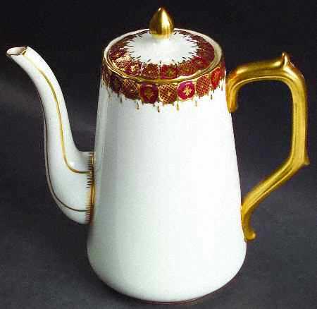 Heraldic Maroon Coffee Pot & Lid