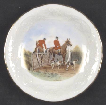 Hunting Scenes Saucer for Flat Demitasse Cup