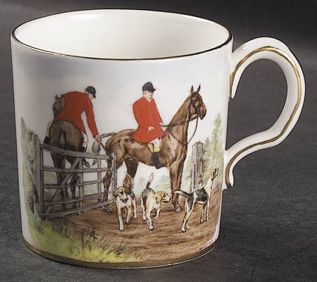 Hunting Scenes Flat Demitasse Cup