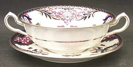 Kings (Newer Backstamp) Footed Cream Soup Bowl & Saucer Set