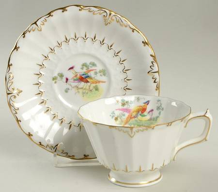 Lowestoft Pheasant Footed Cup & Saucer Set