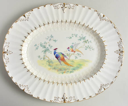Lowestoft Pheasant 15" Oval Serving Platter