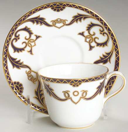 Majesty Cobalt Blue Flat Cup & Saucer Set