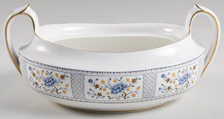 Mandarin Blue Oval Vegetable No Lid