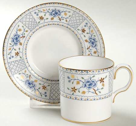Mandarin Blue Flat Demitasse Cup & Saucer Set
