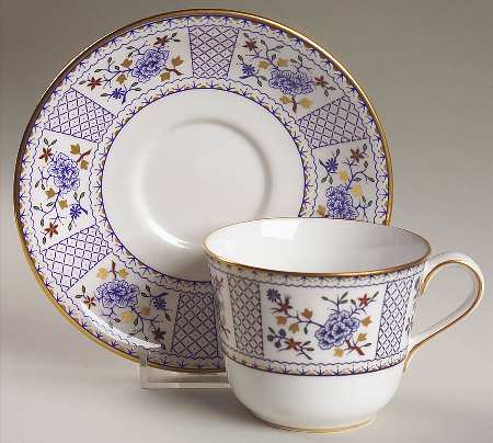 Mandarin Blue Flat Cup & Saucer Set