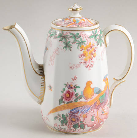 Old Avesbury Pink Multicolor Individual Coffee Pot & Lid